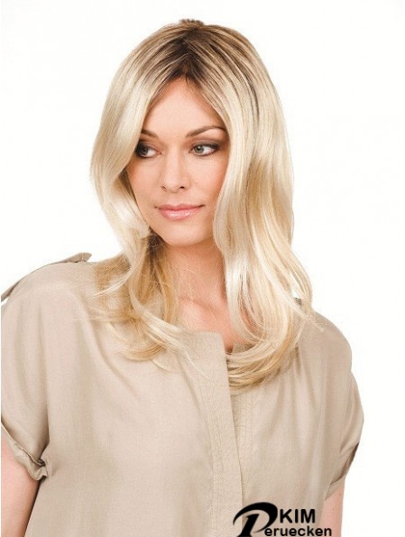 Wellig ohne Pony Lange blonde perfekte Perücken