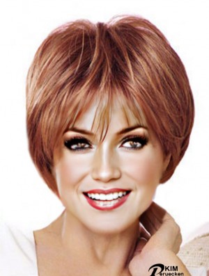 Große rote kurze gerade Boycuts Lace Front Perücken