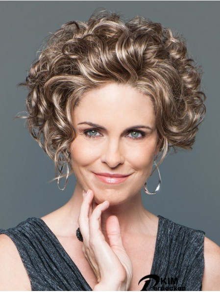 Curly Brown Designed kurze klassische Perücken