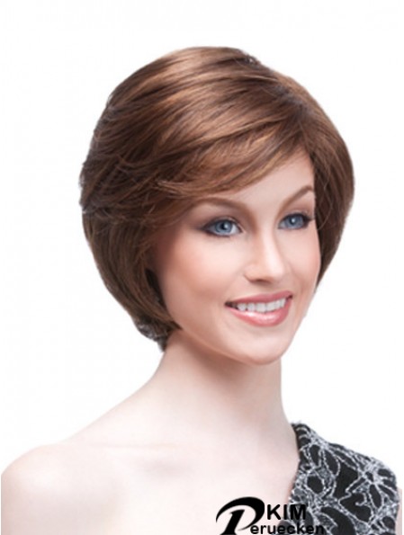 Kinnlänge Gerades Monofilament Auburn Hochwertige Bob Perücken