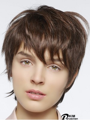 Gerade Boycuts Cropped Auburn Stylish Lace Front Perücken