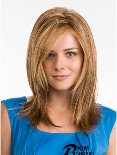 Kaufen Sie billige Perücken Blond Long Straight 100% handgebunden