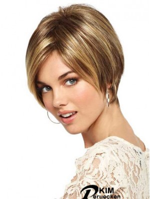 6  inchHochwertige blonde Bobs Monofilament Perücken