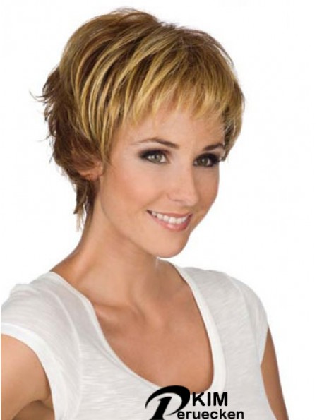 6  inchModerne blonde Boycuts Monofilament Perücken