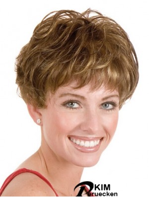 Layered Short Straight Blonde 5  inchStyle Monofilament Perücken