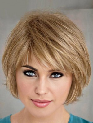 Kurze geschichtete Bob-Frisuren Blonde Farbe Bobs schneiden gerade Stil