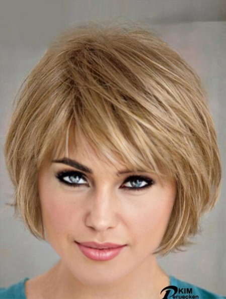Kurze geschichtete Bob-Frisuren Blonde Farbe Bobs schneiden gerade Stil