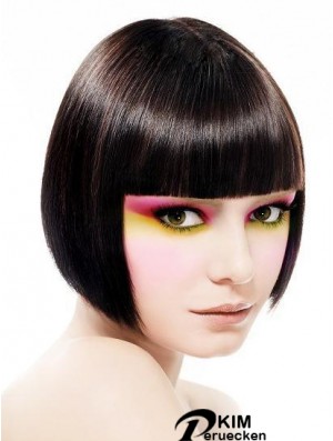 Capless Short Straight Black Unglaubliche Bob Perücken
