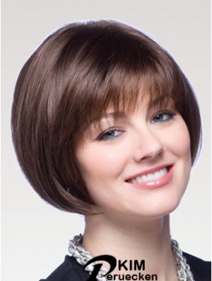 Capless Chin Länge gerade Auburn gute Bob Perücken
