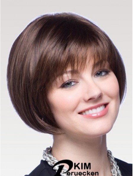 Capless Chin Länge gerade Auburn gute Bob Perücken