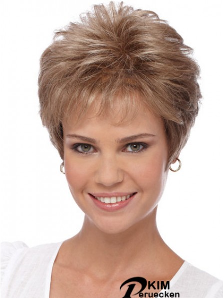 Kurze Perücken für Frauen mit kappenlosen Boycuts, kurz geschnitten, gewellt