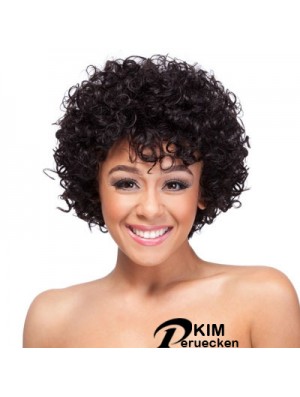 19 Zoll klassische kappenlose synthetische lockige Perücken für afroamerikanische Frauen