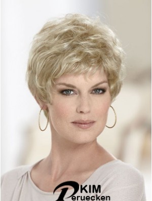 Boycuts Wellige Blonde Capless Discount Short Perücken