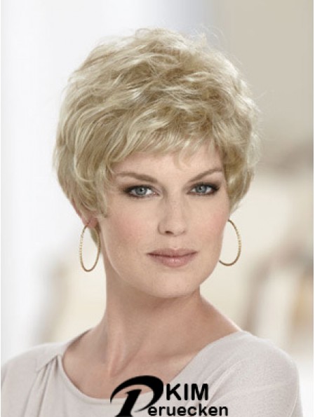 Boycuts Wellige Blonde Capless Discount Short Perücken