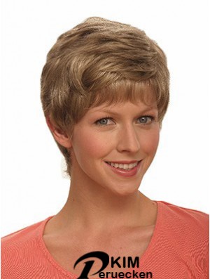 Boycuts Wavy Brown Capless Incredible Short Perücken