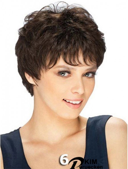 Boycuts Straight Brown Capless Durable Short Perücken