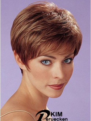 Auburn Synthetic Straight Cropped Capless Boycuts Damen Perücken UK