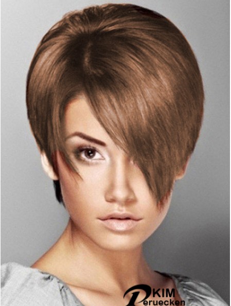 Boycuts Straight Brown Capless Soft Short Perücken