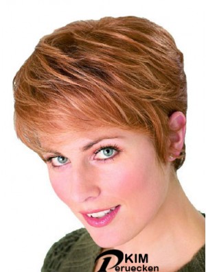Straight Boycuts Cropped Perfect Auburn Synthetic Perücken
