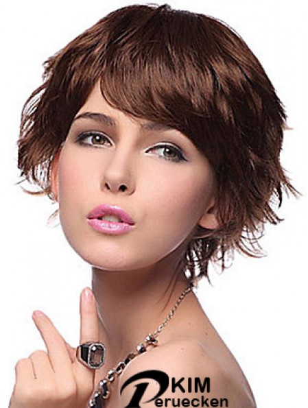 Layered Wavy Auburn Capless New Short Perücken