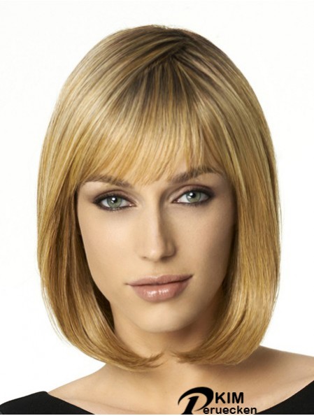 Schulterlange Bobs 12 Zoll Straight Blonde Medium Perücken