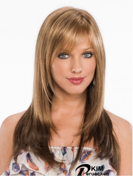 Neue blonde gerade mit Pony Capless lange Perücken