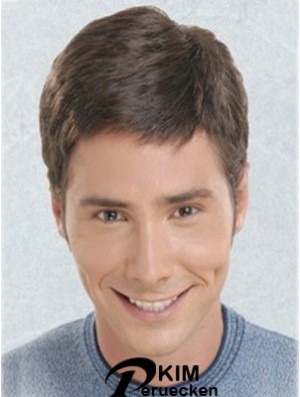 Brown Short Straight Synthetic Lace Front Beste Herren Perücken