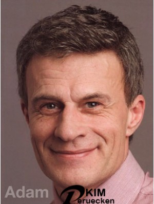 Kurze gerade gerade billigste Herren Haar Toupee