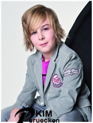 Wellige kurze blonde Remy Menschenhaar Capless Kids Perücken