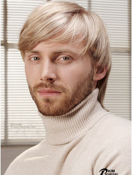 Full Lace Blonde 6  inchShort mit Pony Kostüm Perücken für Männer