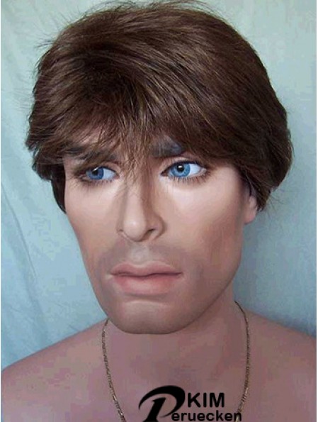 Capless Straight Brown Shory Schöne Perücke für den Menschen