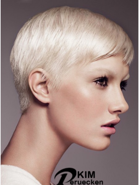 Capless Boycuts Short Straight 8  inchPlatinblonde Fabulous Fashion Perücken