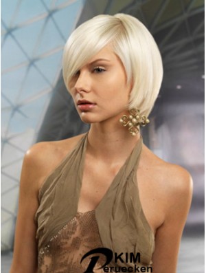 Monofilament Bobs Short Straight 10 Zoll Platinblond Günstigste Mode Perücken