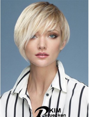 Capless Boycuts Short Straight 10 Zoll Platin Blonde Sassy Fashion Perücken