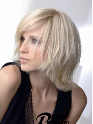 Volle Spitze geschichtet Kinnlänge gewellt 12 Zoll platinblond Amazing Fashion Perücken