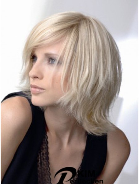 Volle Spitze geschichtet Kinnlänge gewellt 12 Zoll platinblond Amazing Fashion Perücken