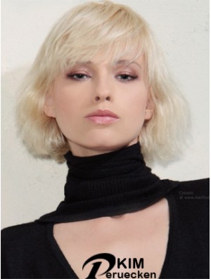 Capless Bobs Kinn Länge gewellt 12  inchPlatinblond New Fashion Perücken