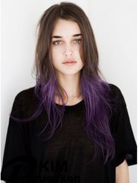 Designed Ombre / 2 Tone Long Wavy ohne Pony 24  inchHuman Lace Perücken