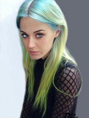 Schöne Ombre / 2 Tone Long Straight ohne Pony 20  inchHuman Lace Perücken