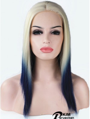 16  inchOmbre / 2 Tone Long ohne Pony Gerade modische Spitzenperücken