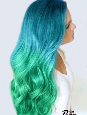 Frisuren Ombre / 2 Tone Long Wavy ohne Pony 26  inchHuman Lace Perücken