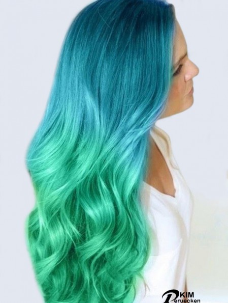 Frisuren Ombre / 2 Tone Long Wavy ohne Pony 26  inchHuman Lace Perücken