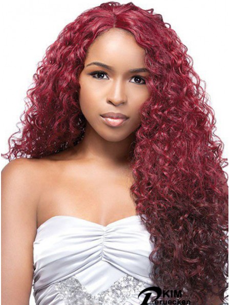 No-Fuss Ombre / 2 Tone Long Curly ohne Pony 24  inchHuman Lace Perücken