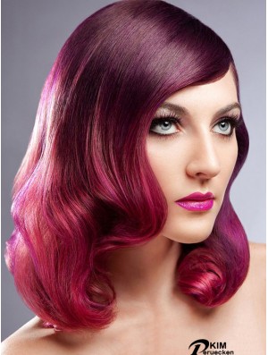 Top Ombre / 2 Tone Long Wavy ohne Pony 20  inchHuman Lace Perücken