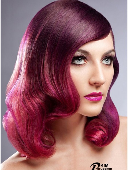Top Ombre / 2 Tone Long Wavy ohne Pony 20  inchHuman Lace Perücken