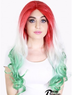 22  inchOmbre / 2 Tone Long ohne Pony Wellige Perfect Lace Perücken