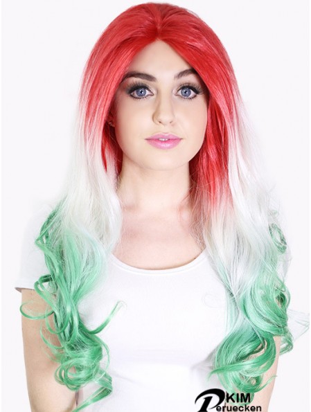22  inchOmbre / 2 Tone Long ohne Pony Wellige Perfect Lace Perücken
