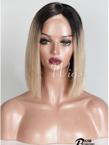 Kinnlänge Ombre / 2 Tone Straight Bobs Unglaubliche Afroamerikaner Perücken