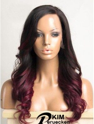 Lange Ombre / 2 Tone Wellig ohne Pony Ideale Afroamerikaner Perücken