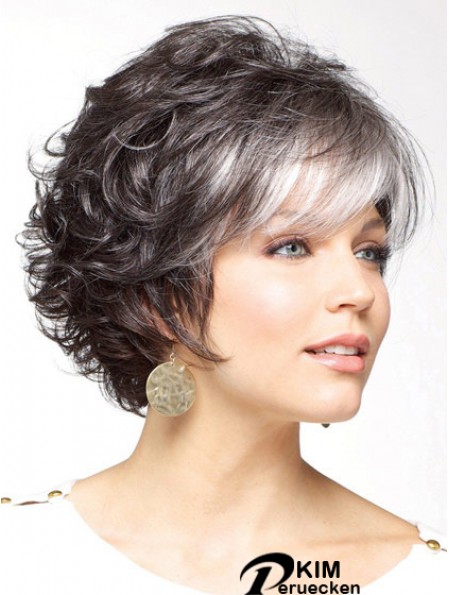 Classic Cut Perücke Grey Cut Short Length Curly Style mit Capless